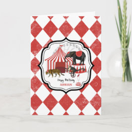 サーカスカーニバルフェスティバルテーマビッグトップ誕生日 カード