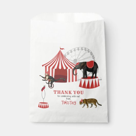 サーカスカーニバルフェスティバルテーマビッグトップ誕生日 フェイバーバッグ (正面)