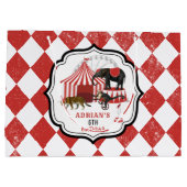 サーカスカーニバルフェスティバルテーマビッグトップ誕生日 ラージペーパーバッグ (裏面)