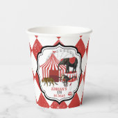 サーカスカーニバルフェスティバルテーマビッグトップ誕生日 紙コップ (裏面)