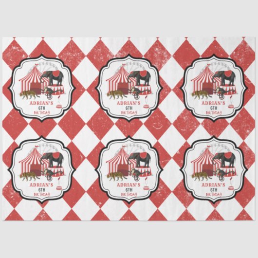 サーカスカーニバルフェスティバルテーマビッグトップ誕生日 薄葉紙 (正面)