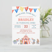 サーカスカーニバルフェスティバル誕生日パーティーの招待 招待状 (スタンド正面)