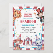 サーカスカーニバルフェスティバル1st誕生日招待状 招待状 (正面)