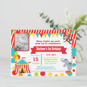 サーカスカーニバルフォトバースデーパーティ招待状 招待状 (スタンド正面)