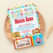 サーカスカーニバルベビーシャワーパーティの招待状 招待状