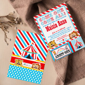 サーカスカーニバルベビーシャワーパーティの招待状 招待状