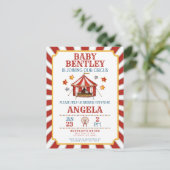 サーカスカーニバルベビーシャワー招待状 ポストカード (スタンド正面)