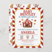 サーカスカーニバルベビーシャワー招待状 ポストカード (正面/裏面)