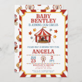 サーカスカーニバルベビーシャワー招待状 招待状 (正面/裏面)
