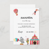 サーカスカーニバルベビーシャワー招待状 招待状 (正面/裏面)