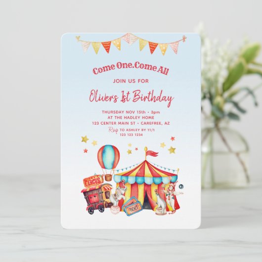 サーカスカーニバルボーイズ1st誕生日 招待状 (スタンド正面)