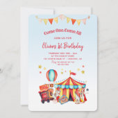 サーカスカーニバルボーイズ1st誕生日 招待状 (正面)