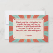 サーカスカーニバルレッドブルーホワイト誕生日 サンキューカード (裏面)