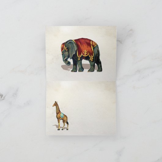 サーカスカーニバル動物ありがとうノートカード サンキューカード (内部)