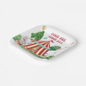 サーカスカーニバル動物とビッグトップパーソナライズされた ペーパープレート (傾斜あり)