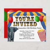 サーカスカーニバル応援カスタム招待状 招待状 (正面/裏面)