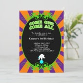 サーカスカーニバル招待状オレンジアンドパープル 招待状 (スタンド正面)