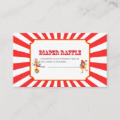 サーカスカーニバル水彩ベビーシャワーおむつラフ エンクロージャーカード (正面)