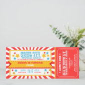 サーカスカーニバル誕生日の招待チケットボーイ 招待状 (スタンド正面)