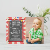 サーカスカーニバル誕生日の招待ビッグトップチョーク 招待状 (スタンド正面)