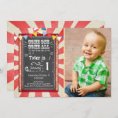 サーカスカーニバル誕生日の招待ビッグトップチョーク 招待状 (正面/裏面)