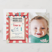 サーカスカーニバル誕生日の招待ビッグトップ 招待状 (正面)