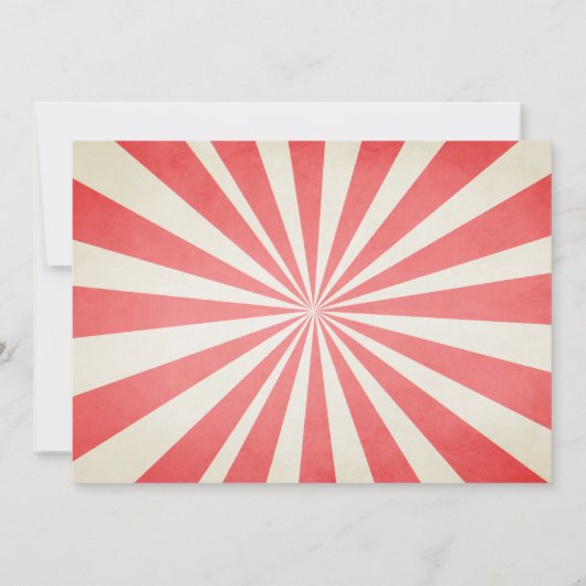 サーカスカーニバル誕生日の招待ビッグトップ 招待状 (裏面)