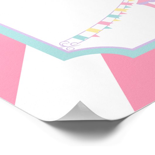 サーカスカーニバル誕生日ウェルカムサイン ポスター (角)