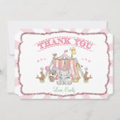サーカスカーニバル誕生日サンキューカード 招待状 (正面)