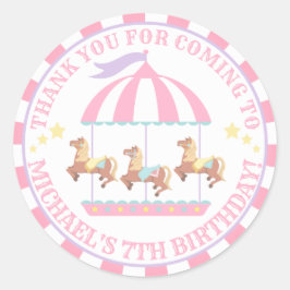 サーカスカーニバル誕生日サンキューラウンドラベル ラウンドシール