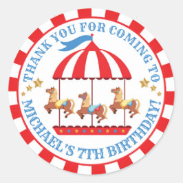サーカスカーニバル誕生日サンキューラウンドラベル ラウンドシール