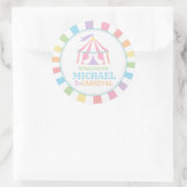 サーカスカーニバル誕生日サンキューラウンドラベル ラウンドシール (バッグ)