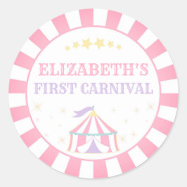 サーカスカーニバル誕生日サンキューラウンドラベル ラウンドシール