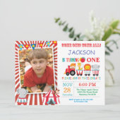 サーカスカーニバル誕生日パーティフォト招待状 招待状 (スタンド正面)