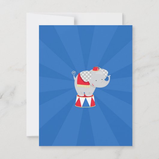 サーカスカーニバル誕生日パーティーの招待 招待状 (裏面)