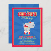 サーカスカーニバル誕生日パーティーの招待 招待状 (正面/裏面)