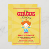 サーカスカーニバル誕生日パーティーの招待 招待状 (正面/裏面)