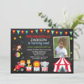 サーカスカーニバル誕生日パーティーの招待 招待状 (スタンド正面)