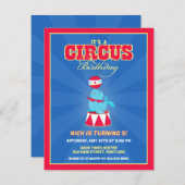 サーカスカーニバル誕生日パーティーの招待 招待状 (正面/裏面)