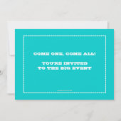 サーカスカーニバル誕生日パーティーチケット招待状 招待状 (裏面)