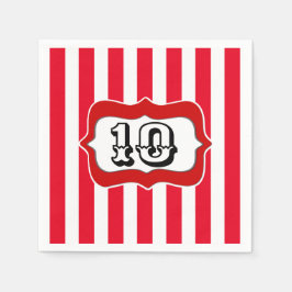 サーカスカーニバル誕生日パーティーDIYエイジストライプ スタンダードカクテルナプキン