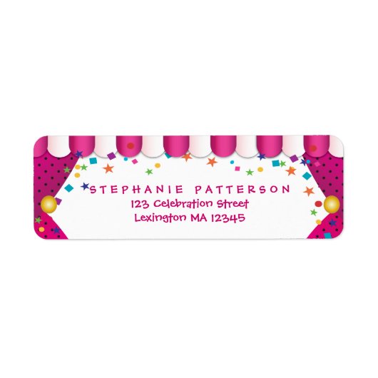 サーカスカーニバル誕生日差出人住所ラベル ラベル (正面)