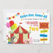 サーカスカーニバル誕生日招待状 招待状 (正面)