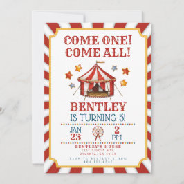 サーカスカーニバル誕生日招待状 招待状