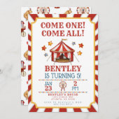 サーカスカーニバル誕生日招待状 招待状 (正面/裏面)