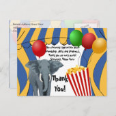 サーカスカーニバル誕生日/サンキュー ポストカード (正面/裏面)