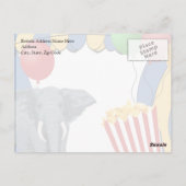 サーカスカーニバル誕生日/サンキュー ポストカード (裏面)