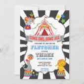 サーカスカーニバル誕生日 招待状 (正面)