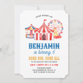 サーカスカーニバル誕生日 招待状 (正面)