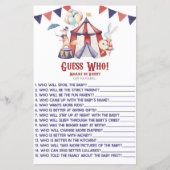 サーカスカーニバル誰を当てろ!赤ちゃんシャワーゲーム (正面)